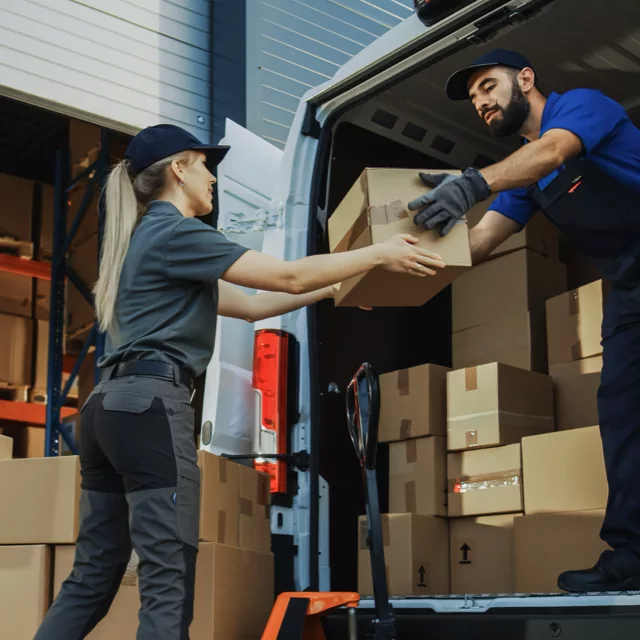 Delivery Workers Unloading Truck